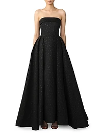 Jordan Jacquard Strapless Gown