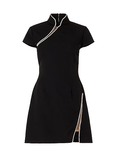 Ingrid Crystal-Embellished Crepe Minidress