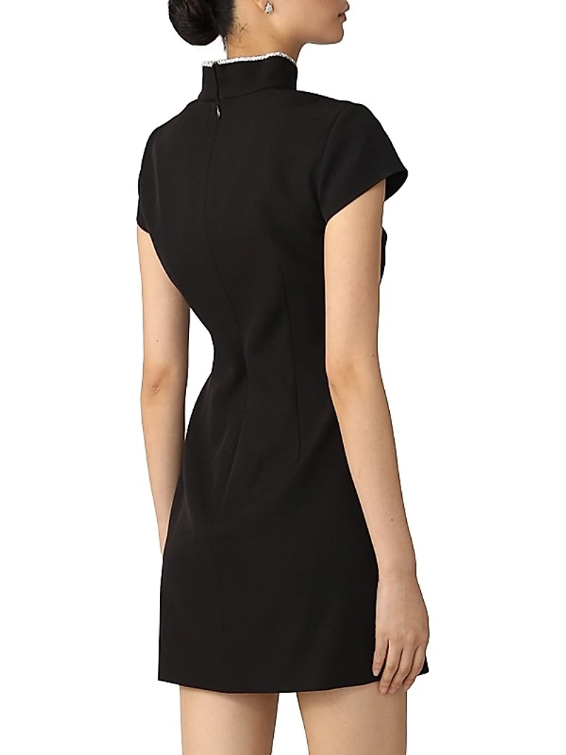 Ingrid Crystal-Embellished Crepe Minidress