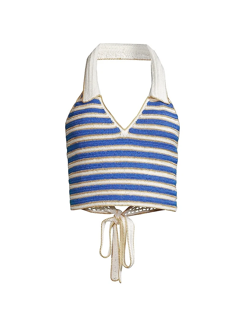 Ali Striped Crochet Halter Top