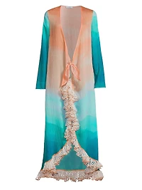 Uma Ombré Long-Sleeve Caftan