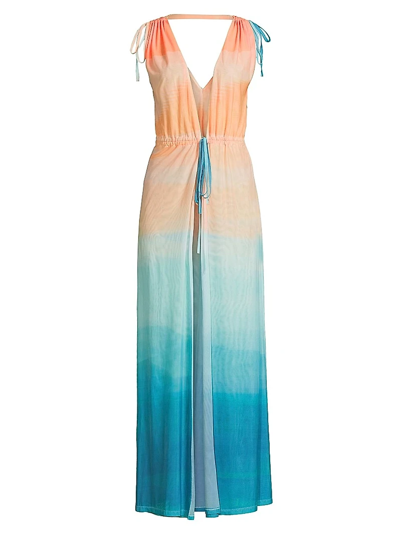 Uma Ombré Sleeveless Caftan Maxi Dress