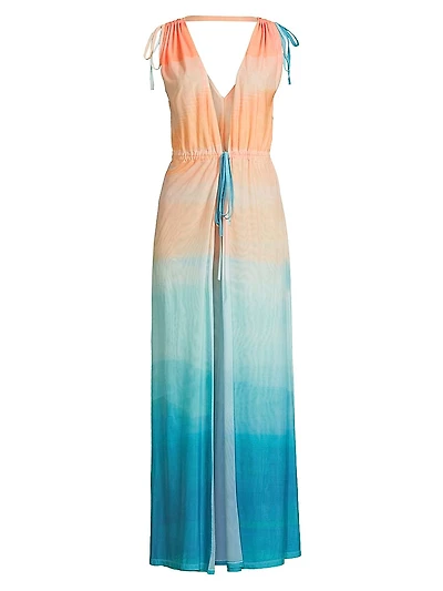 Uma Ombré Sleeveless Caftan Maxi Dress