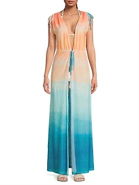 Uma Ombré Sleeveless Caftan Maxi Dress