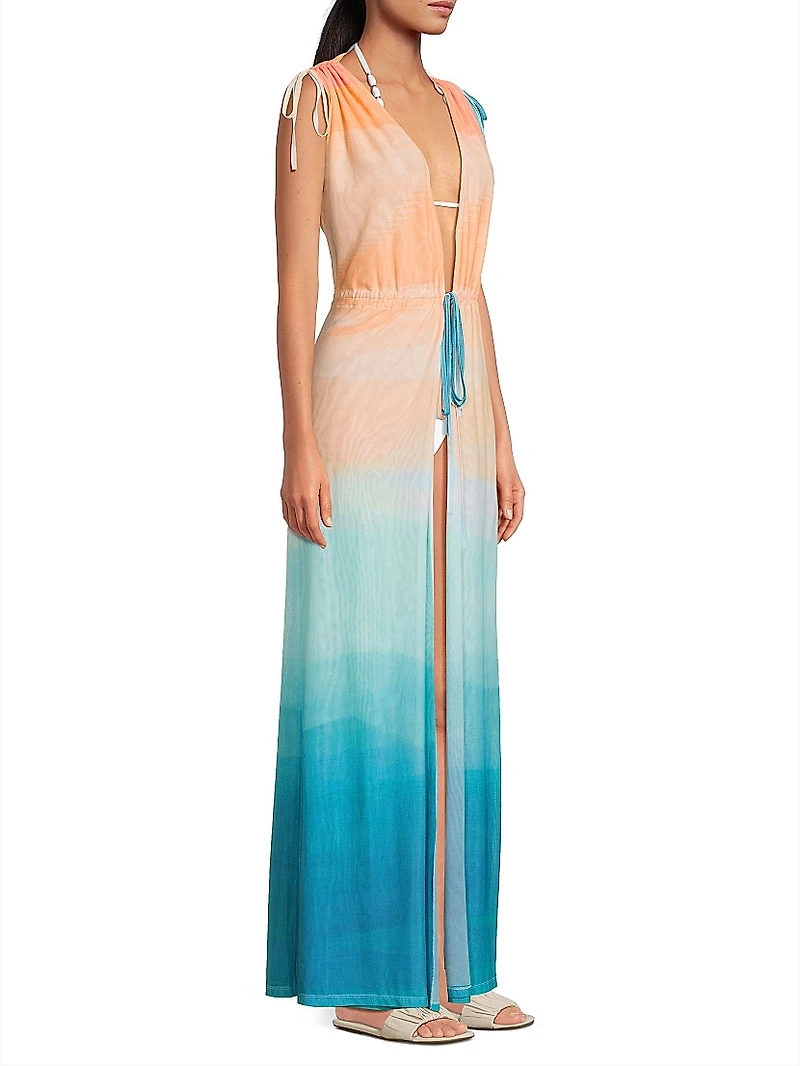 Uma Ombré Sleeveless Caftan Maxi Dress