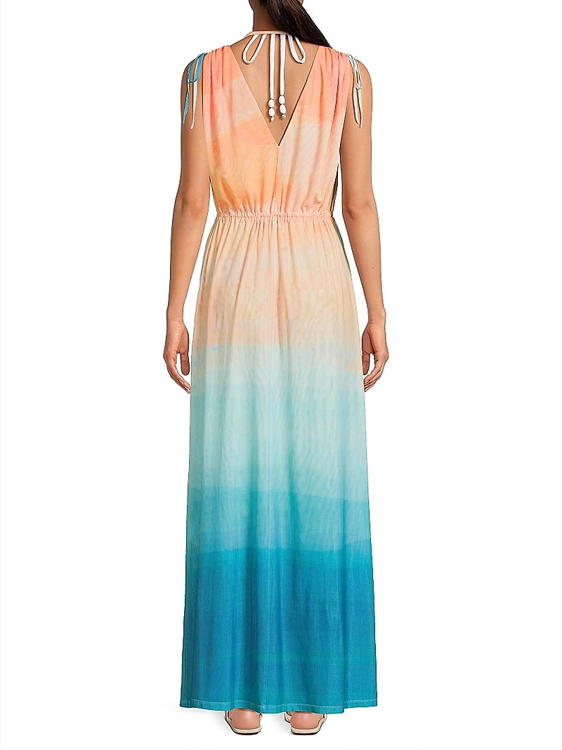 Uma Ombré Sleeveless Caftan Maxi Dress