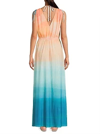 Uma Ombré Sleeveless Caftan Maxi Dress