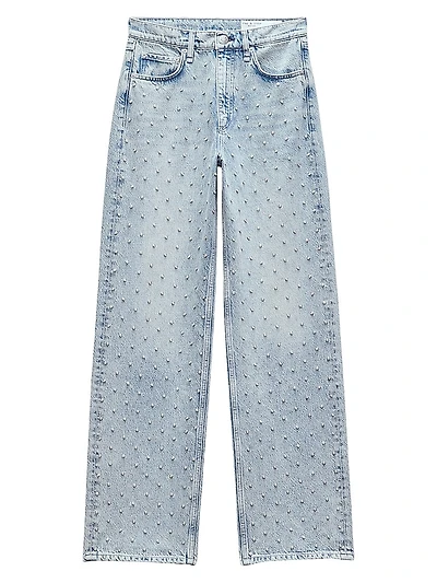 Shea Embellished High-Rise Straight-Leg Jeans