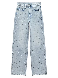 Shea Embellished High-Rise Straight-Leg Jeans
