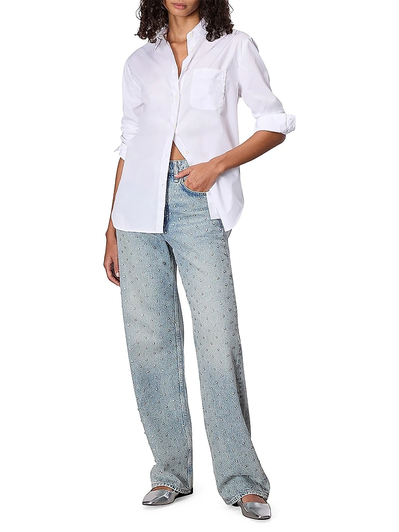 Shea Embellished High-Rise Straight-Leg Jeans