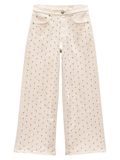 Andi Faux Pearl High-Rise Wide-Leg Pants