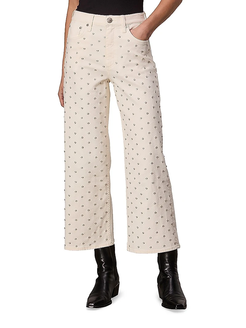 Andi Faux Pearl High-Rise Wide-Leg Pants