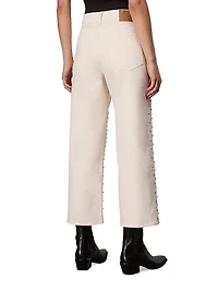 Andi Faux Pearl High-Rise Wide-Leg Pants