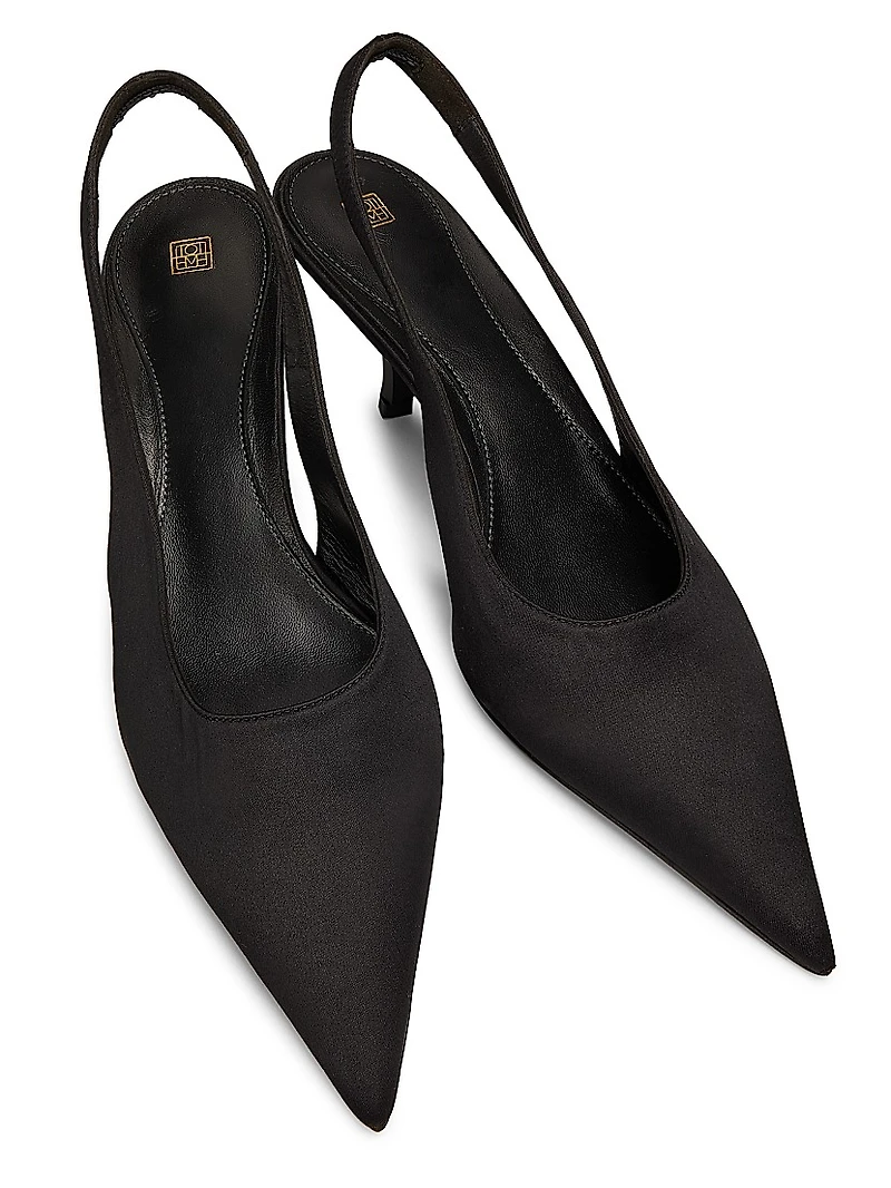 55MM Satin Slingback Pumps
