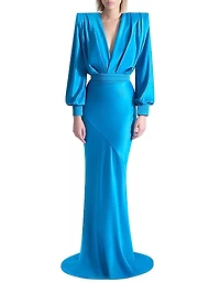 Betsey Stretch-Satin Gown
