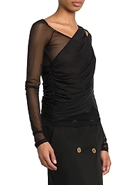 Draped Hotfix Sheer Top