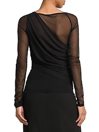 Draped Hotfix Sheer Top