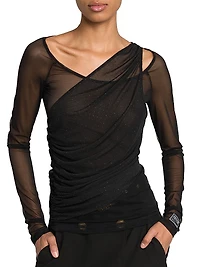Draped Hotfix Sheer Top
