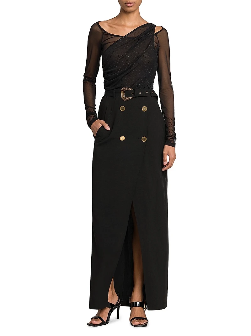 Draped Hotfix Sheer Top