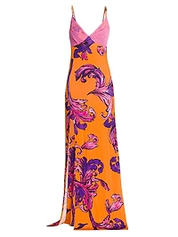 Baroque Stretch-Jersey Sleeveless Maxi Dress