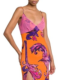 Baroque Stretch-Jersey Sleeveless Maxi Dress