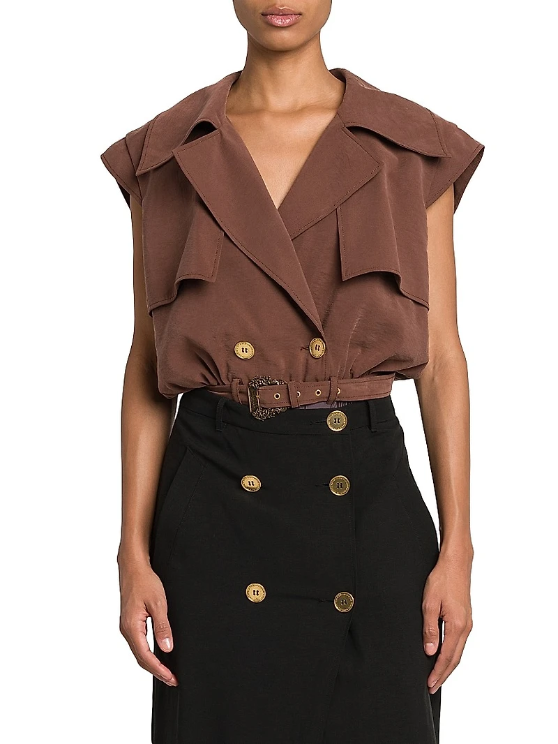 Belted Wrap-Style Bodysuit