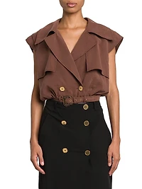 Belted Wrap-Style Bodysuit