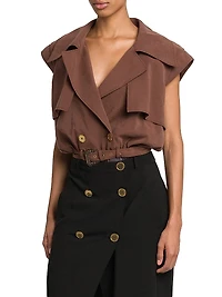 Belted Wrap-Style Bodysuit