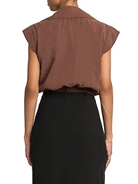 Belted Wrap-Style Bodysuit