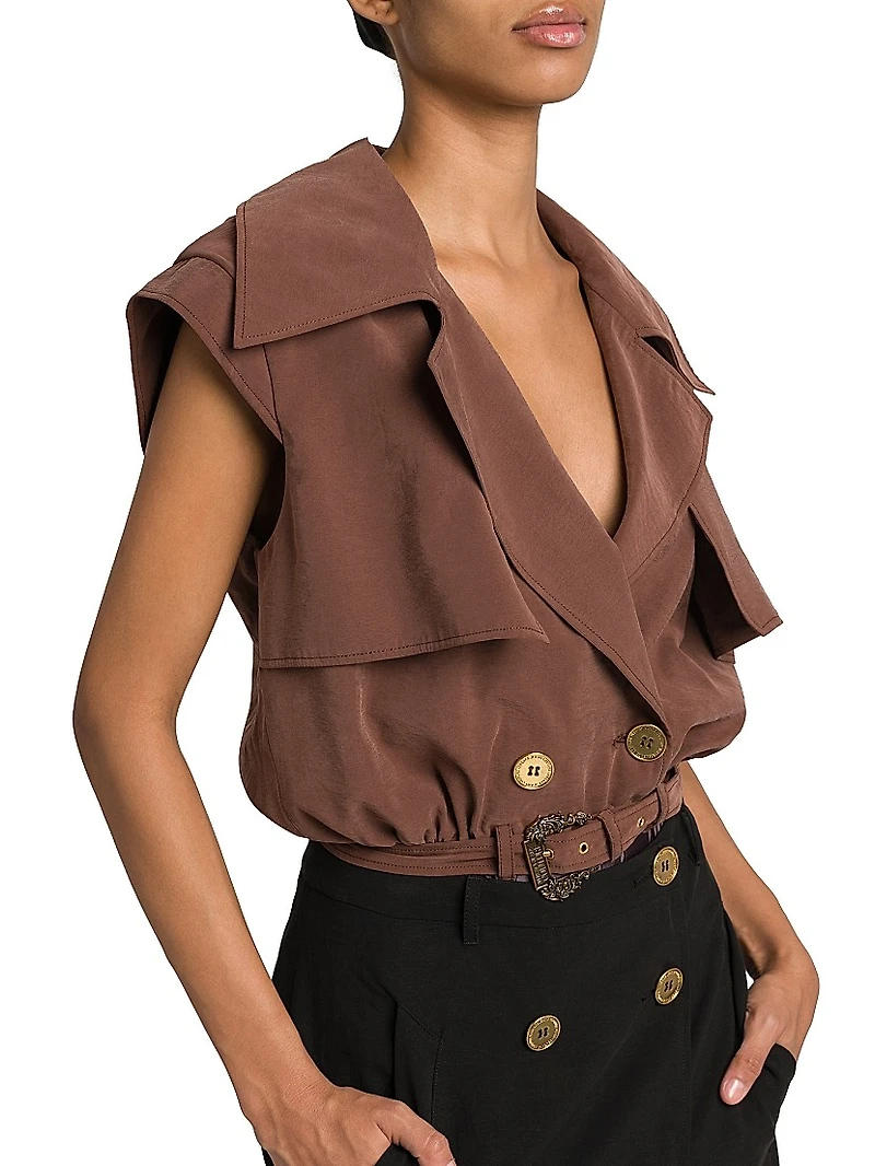 Belted Wrap-Style Bodysuit