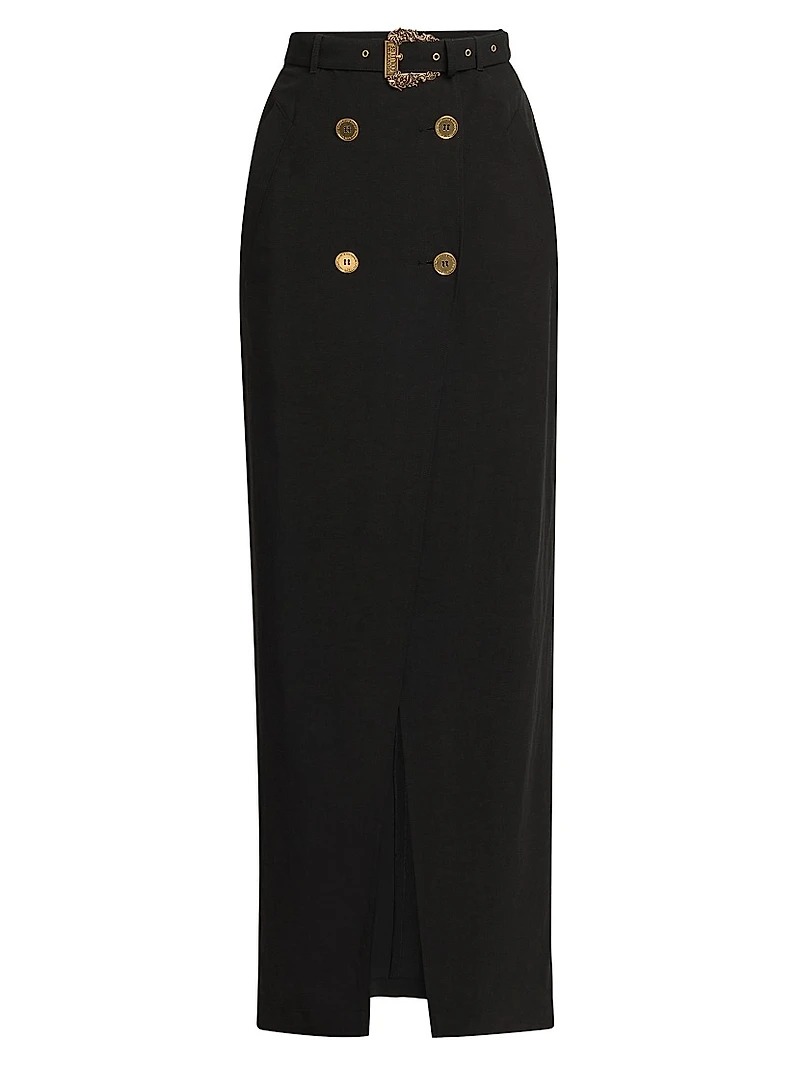 Belted Wrap Maxi Skirt