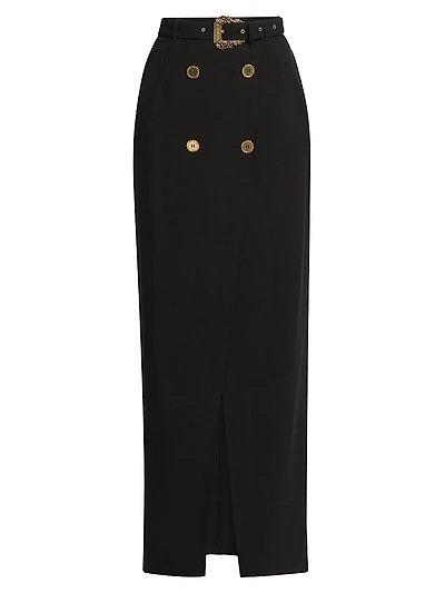 Belted Wrap Maxi Skirt
