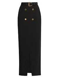 Belted Wrap Maxi Skirt