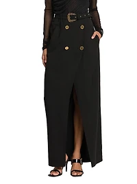 Belted Wrap Maxi Skirt
