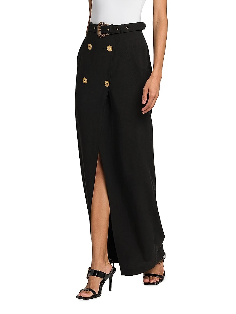 Belted Wrap Maxi Skirt