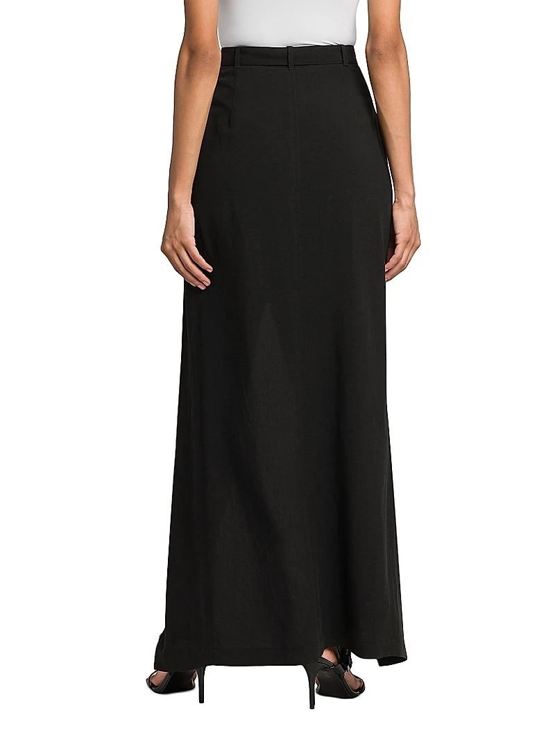 Belted Wrap Maxi Skirt