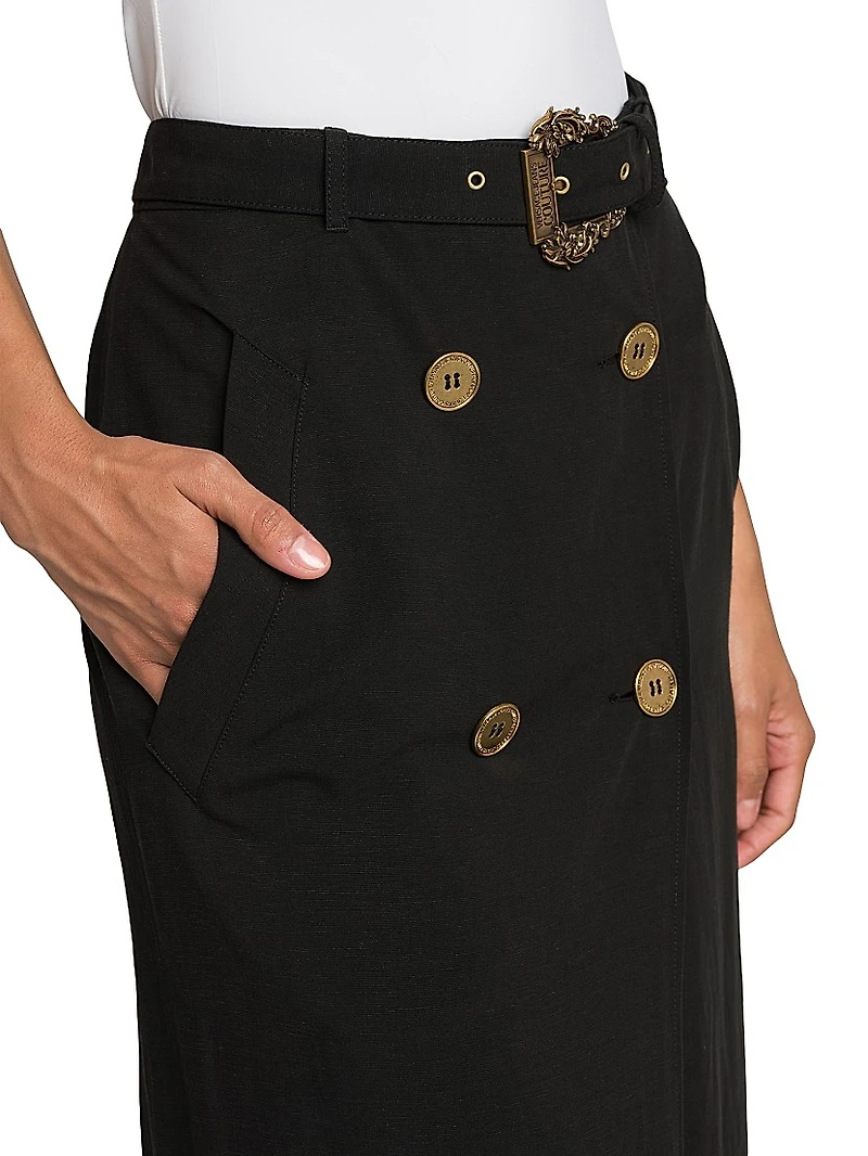 Belted Wrap Maxi Skirt