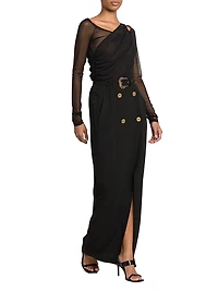 Belted Wrap Maxi Skirt