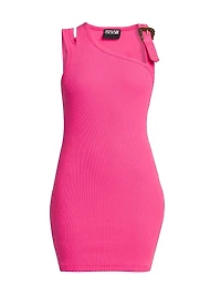Stretch-Cotton Rib-Knit Sleeveless Minidress