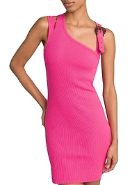 Stretch-Cotton Rib-Knit Sleeveless Minidress