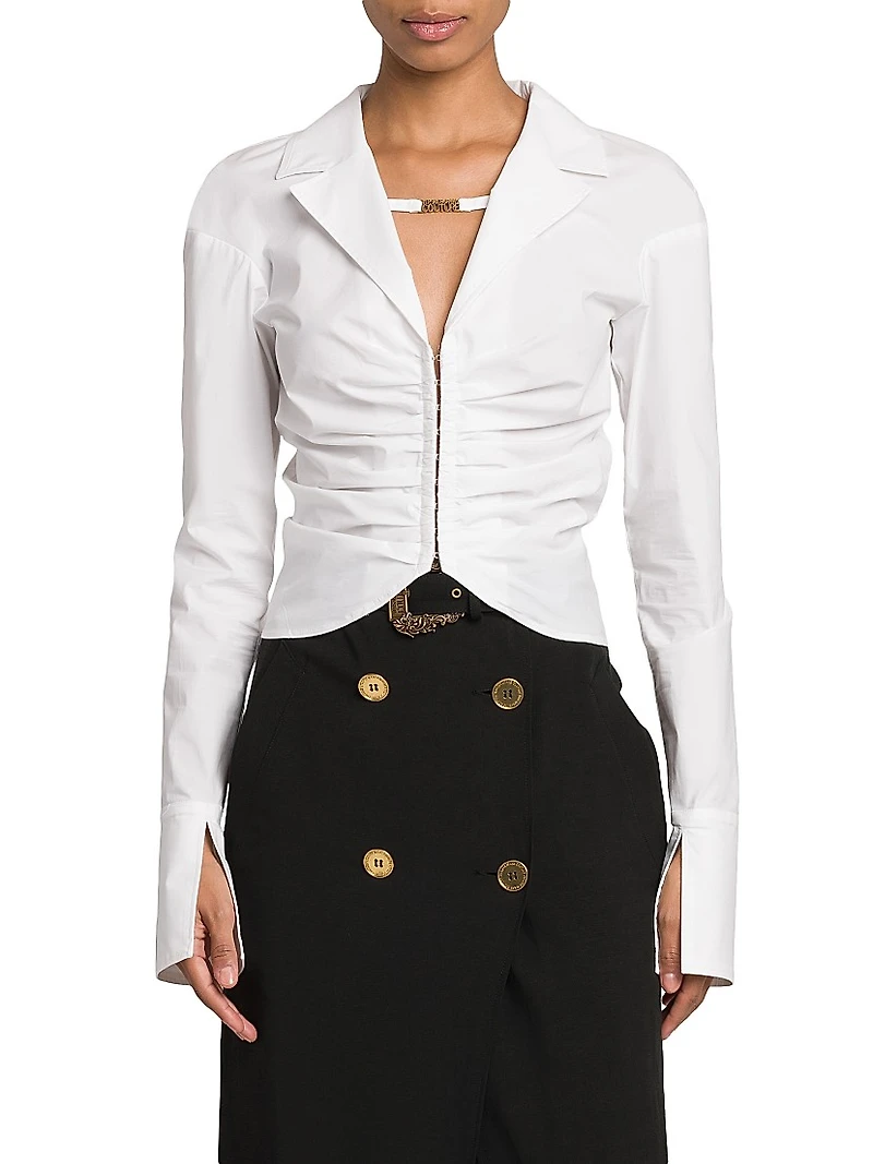 Ruched Cotton Shirt