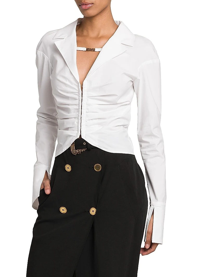 Ruched Cotton Shirt