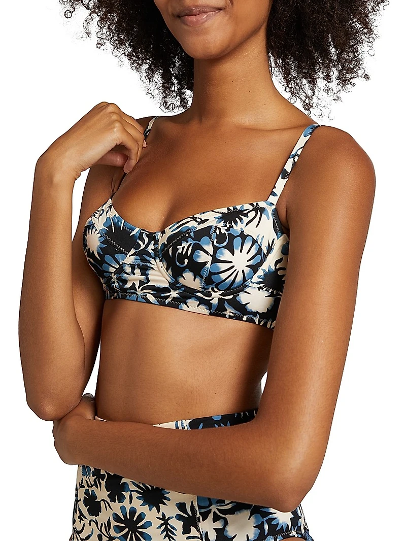 Zahara Floral Bikini Top
