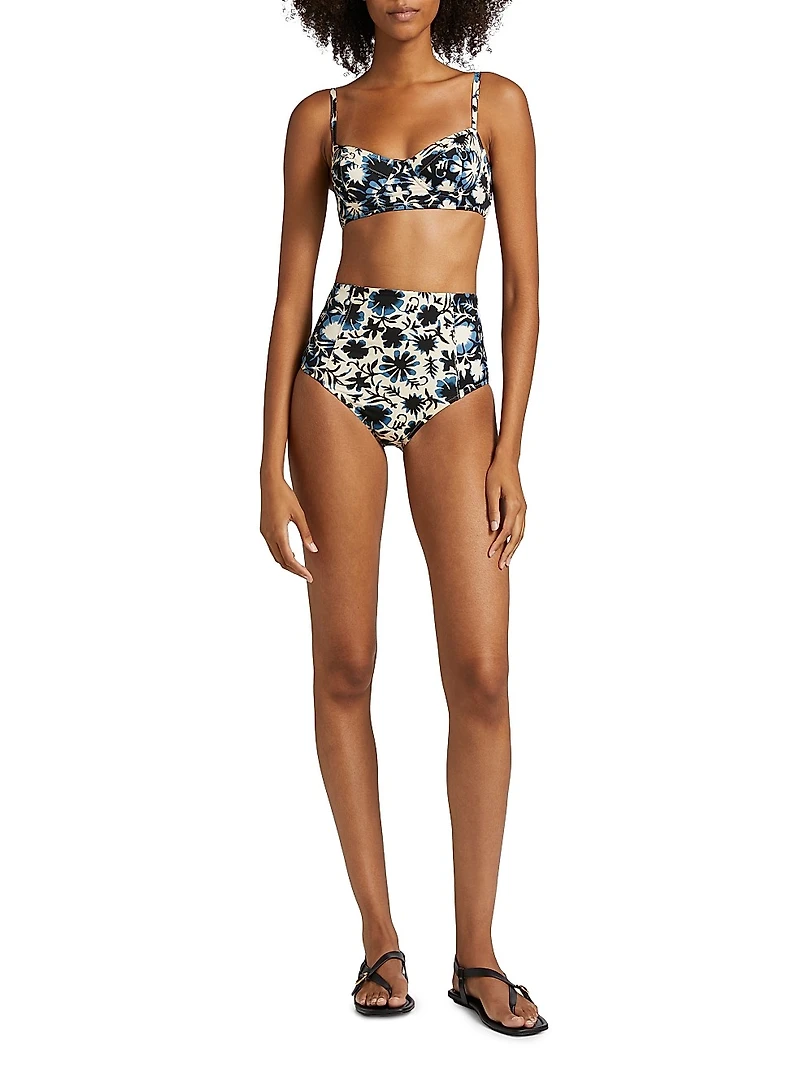 Zahara Floral Bikini Top