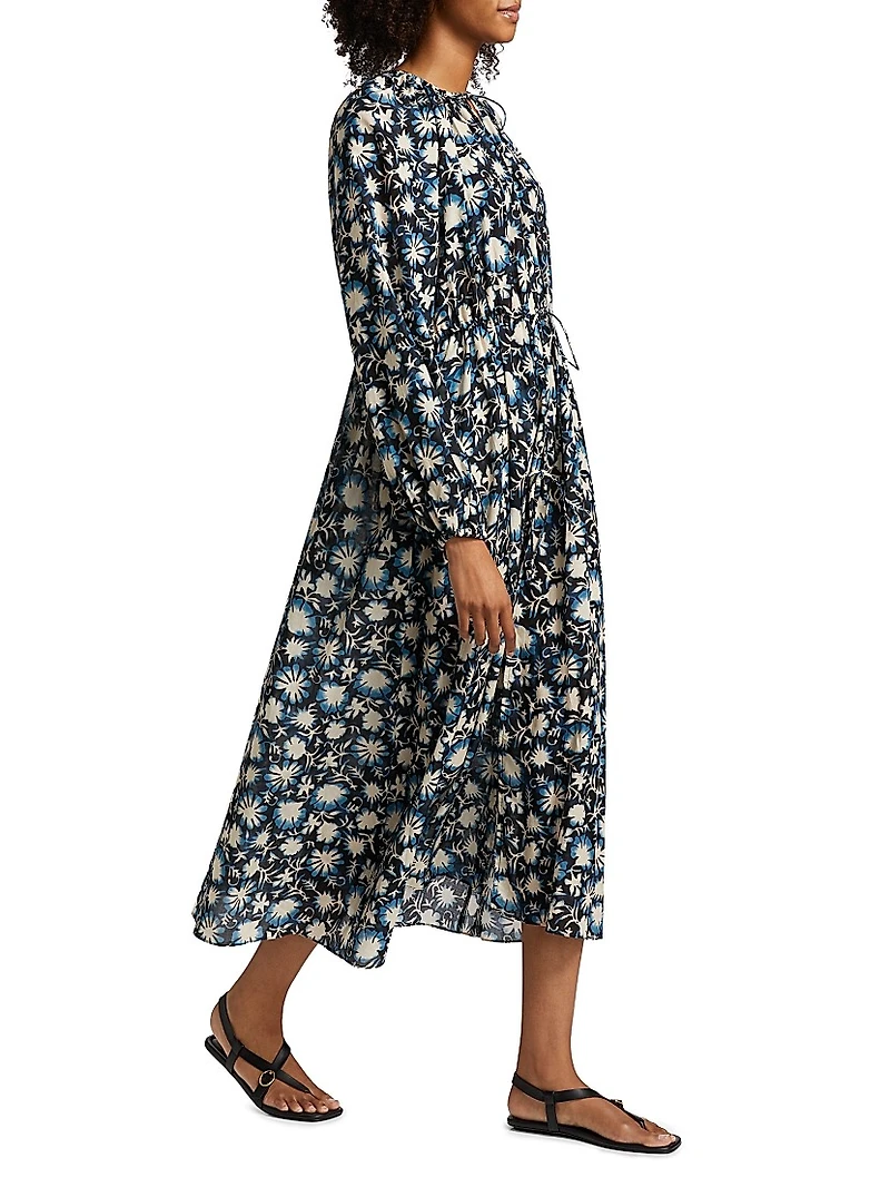 Renata Floral Cotton-Blend Midi-Dress