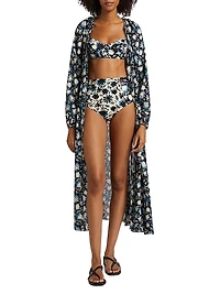 Renata Floral Cotton-Blend Midi-Dress