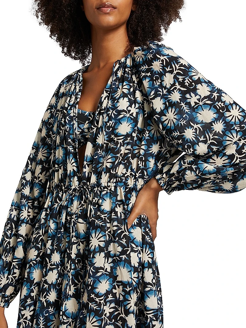 Renata Floral Cotton-Blend Midi-Dress