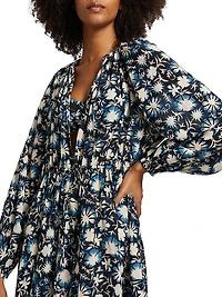 Renata Floral Cotton-Blend Midi-Dress