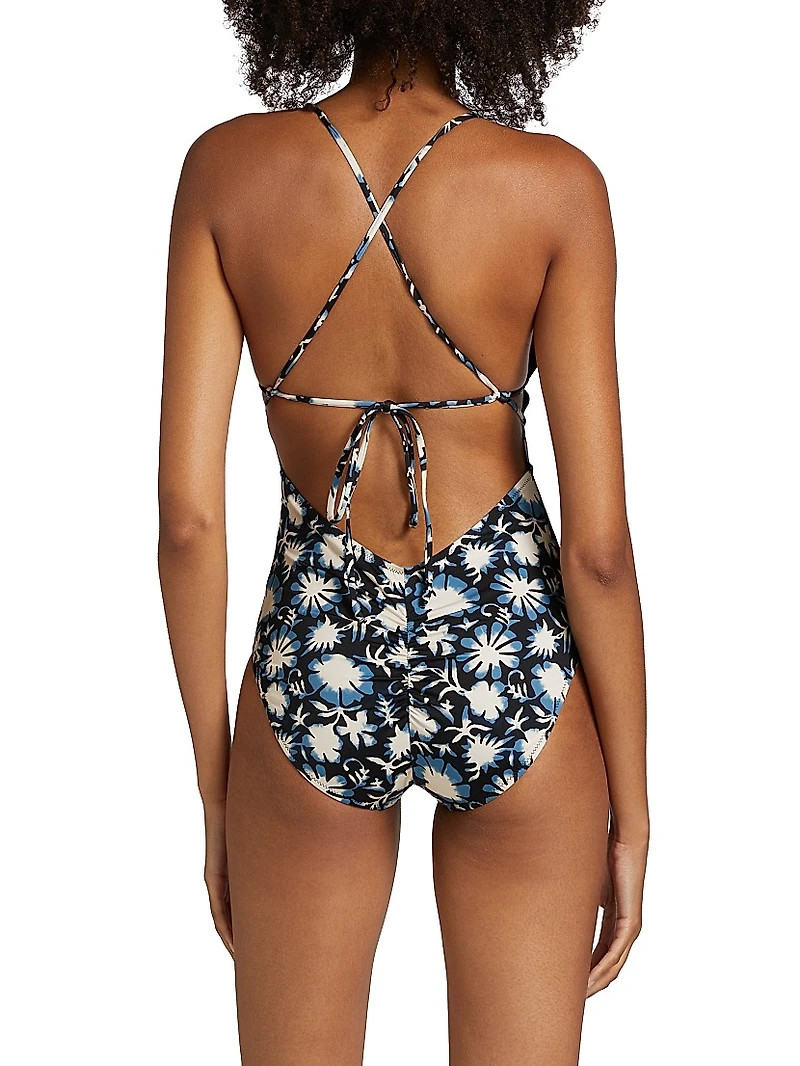 Dioni Floral Plunge One-Piece Swimsuit