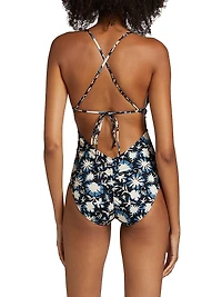 Dioni Floral Plunge One-Piece Swimsuit